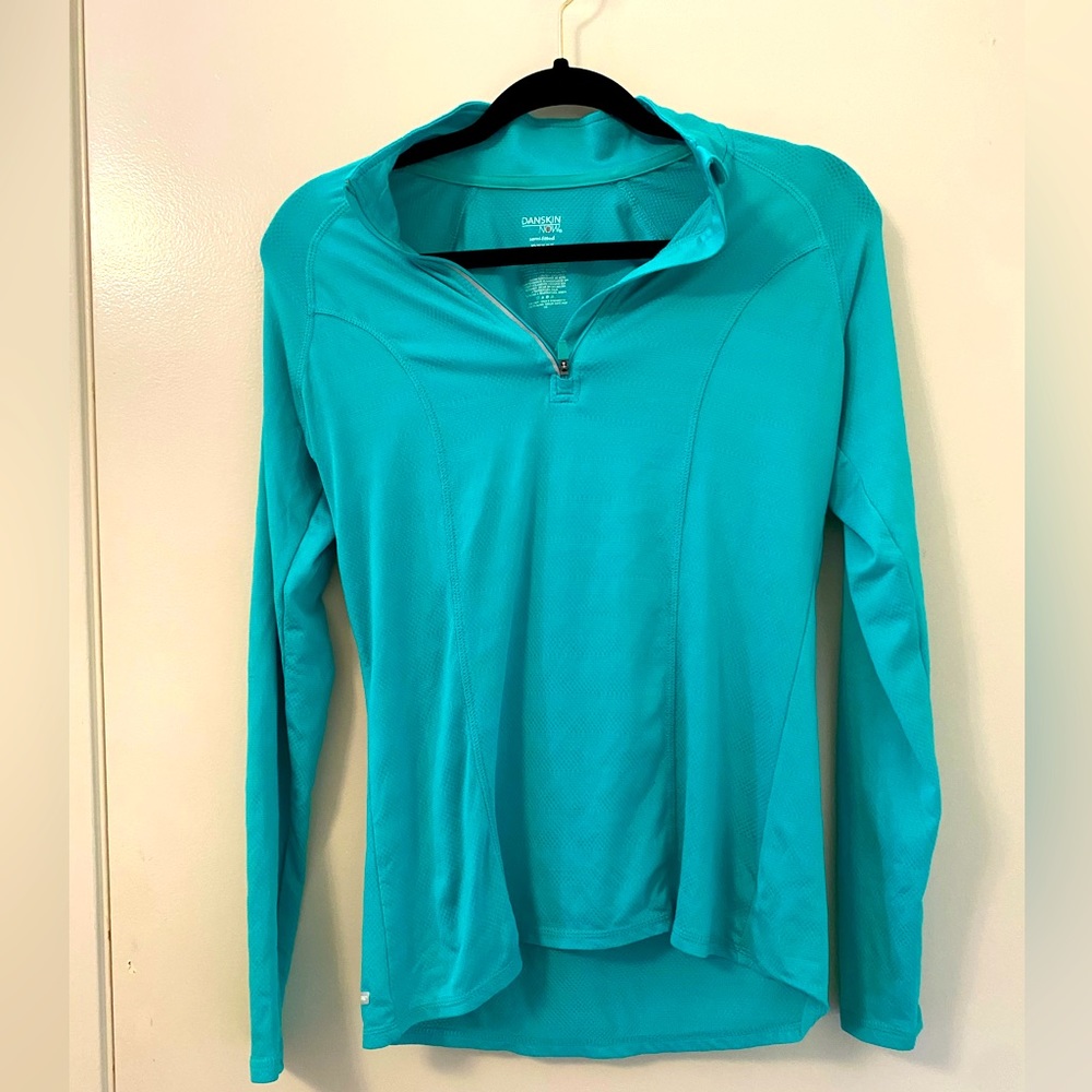 Danskin simi fitted long sleeve half zip lightweight athletic pullover size xs